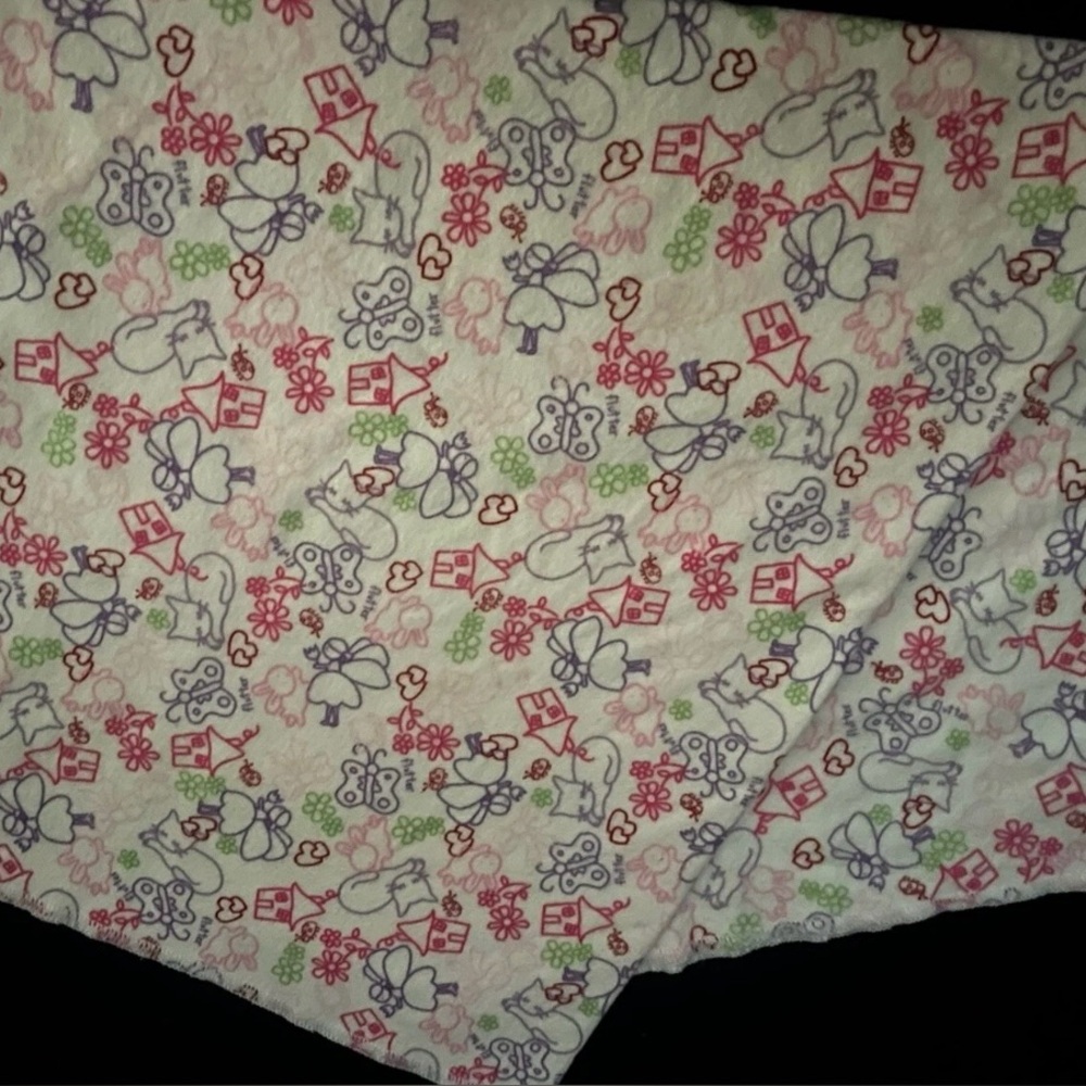 Flannel Receiving Blanket Pink Purple Circo Vintage